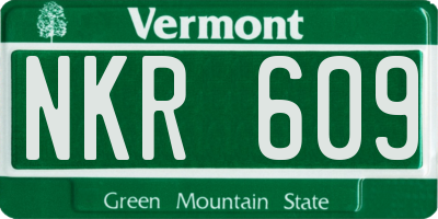 VT license plate NKR609