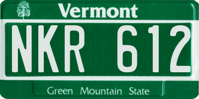 VT license plate NKR612