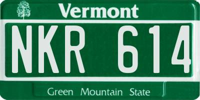 VT license plate NKR614