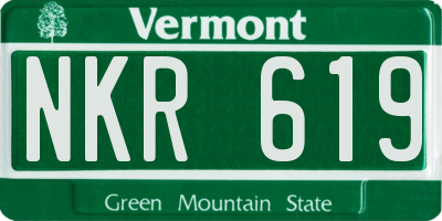 VT license plate NKR619