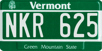 VT license plate NKR625