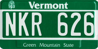 VT license plate NKR626