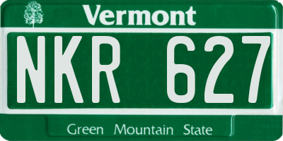VT license plate NKR627