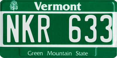 VT license plate NKR633