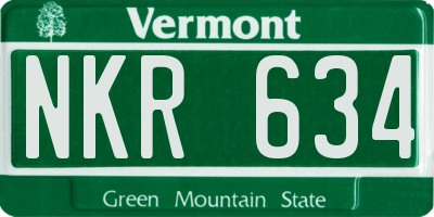 VT license plate NKR634