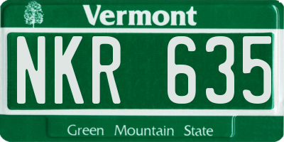 VT license plate NKR635