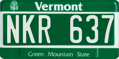 VT license plate NKR637
