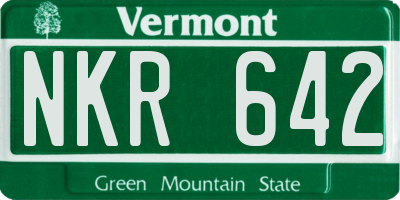 VT license plate NKR642