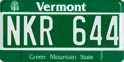 VT license plate NKR644