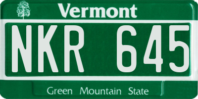VT license plate NKR645