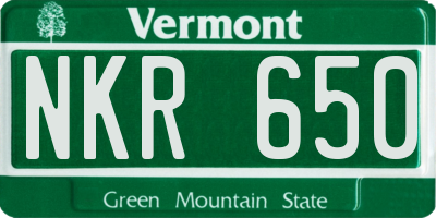 VT license plate NKR650