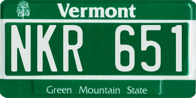 VT license plate NKR651