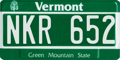VT license plate NKR652