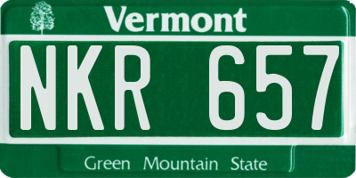 VT license plate NKR657