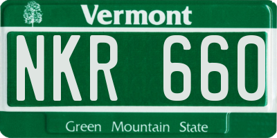 VT license plate NKR660