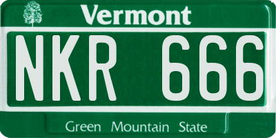 VT license plate NKR666