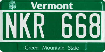 VT license plate NKR668
