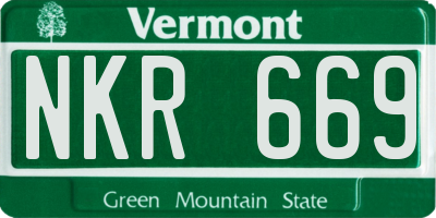 VT license plate NKR669