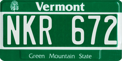 VT license plate NKR672