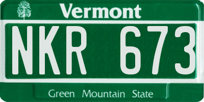 VT license plate NKR673