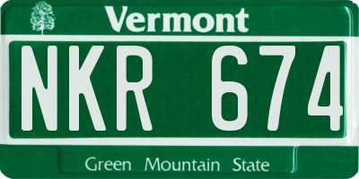 VT license plate NKR674
