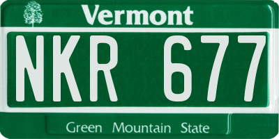 VT license plate NKR677