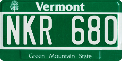 VT license plate NKR680