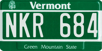 VT license plate NKR684