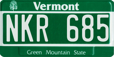 VT license plate NKR685