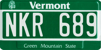 VT license plate NKR689