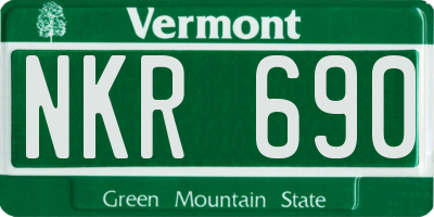 VT license plate NKR690