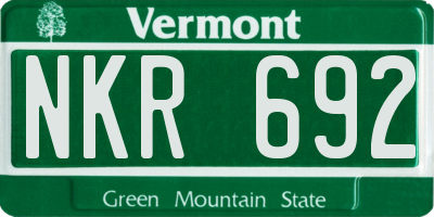 VT license plate NKR692
