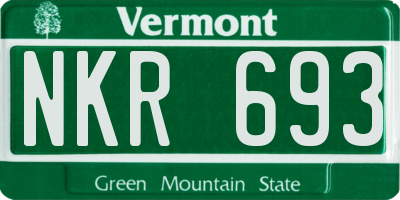 VT license plate NKR693