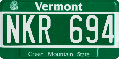 VT license plate NKR694