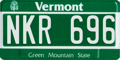 VT license plate NKR696