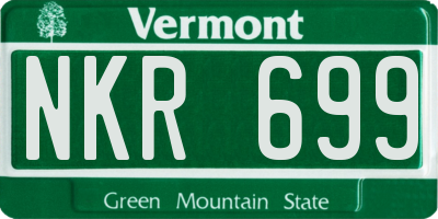 VT license plate NKR699