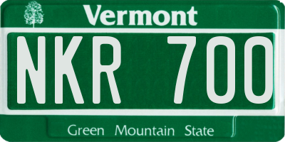 VT license plate NKR700