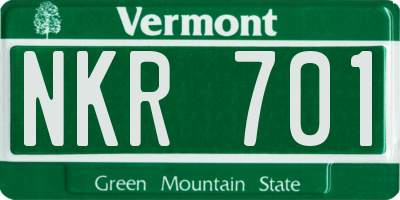 VT license plate NKR701