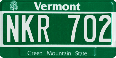 VT license plate NKR702