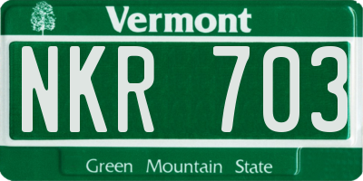 VT license plate NKR703