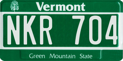 VT license plate NKR704