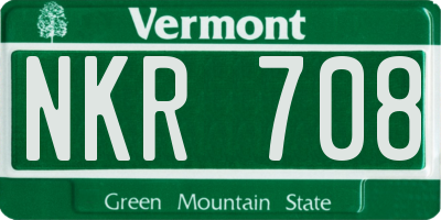 VT license plate NKR708