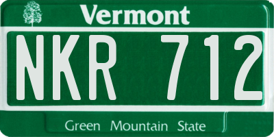 VT license plate NKR712