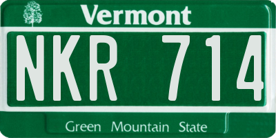 VT license plate NKR714