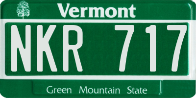 VT license plate NKR717