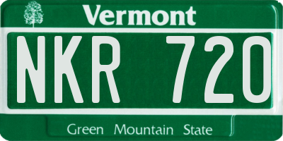 VT license plate NKR720