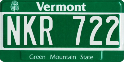 VT license plate NKR722