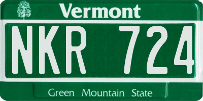 VT license plate NKR724