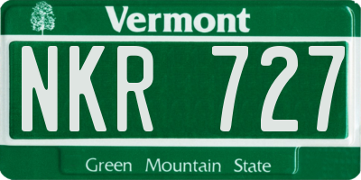 VT license plate NKR727