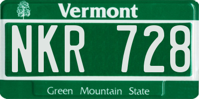 VT license plate NKR728